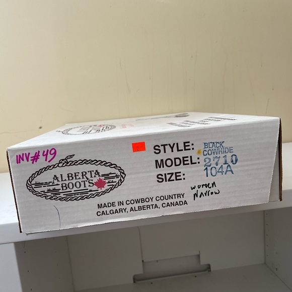 NWT Alberta boot Black Cowhide Leather Cowboy Western Boots Women Size 10 US - Picture 8 of 8